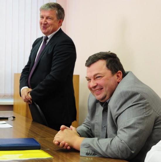 Александр Худилайнен и Олег Громов на встрече в Прионежской мэрии