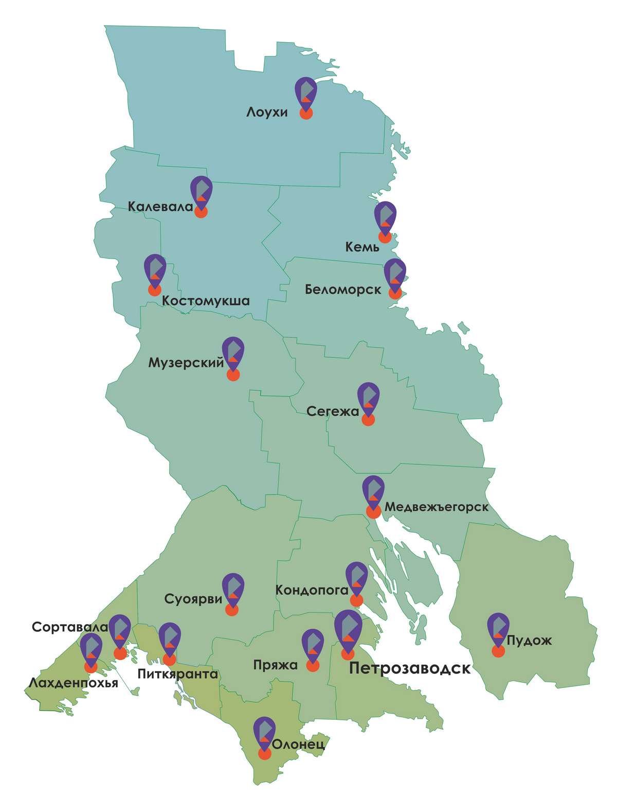 Регион карелии. Достопримечательности Карелии на карте. Туристская карта Карелии. Туристическая карта Карелии с городами. Карта Карелии с достопримечательностями на карте.