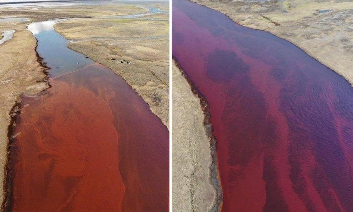 Почему нельзя собирать разлитый бензин. Разлитие нефти в Норильске. Красная река Далдыкан. Разлив нефтепродуктов в Норильске. Разлив нефти в Норильске 2020.
