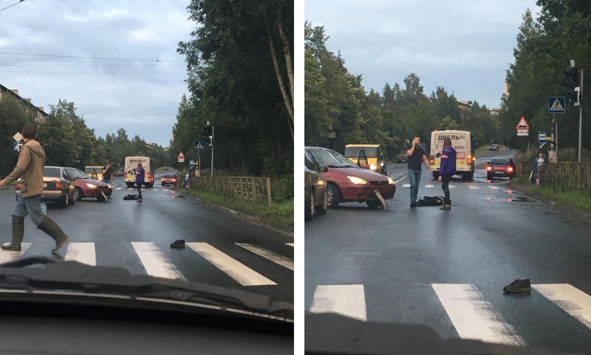 Парень кинулся под машину в Петрозаводске: от удара он летел несколько  метров (ВИДЕО)