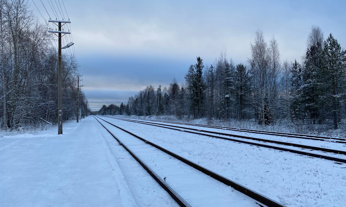 железная дорога зима