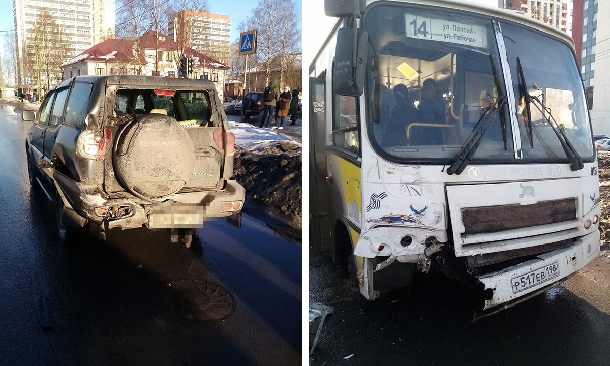 В Петрозаводске маршрутка врезалась в автомобиль | 18.03.2022 | Новости  Петрозаводска - БезФормата