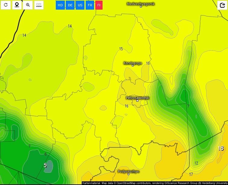 Погода в петрозаводске карта осадков