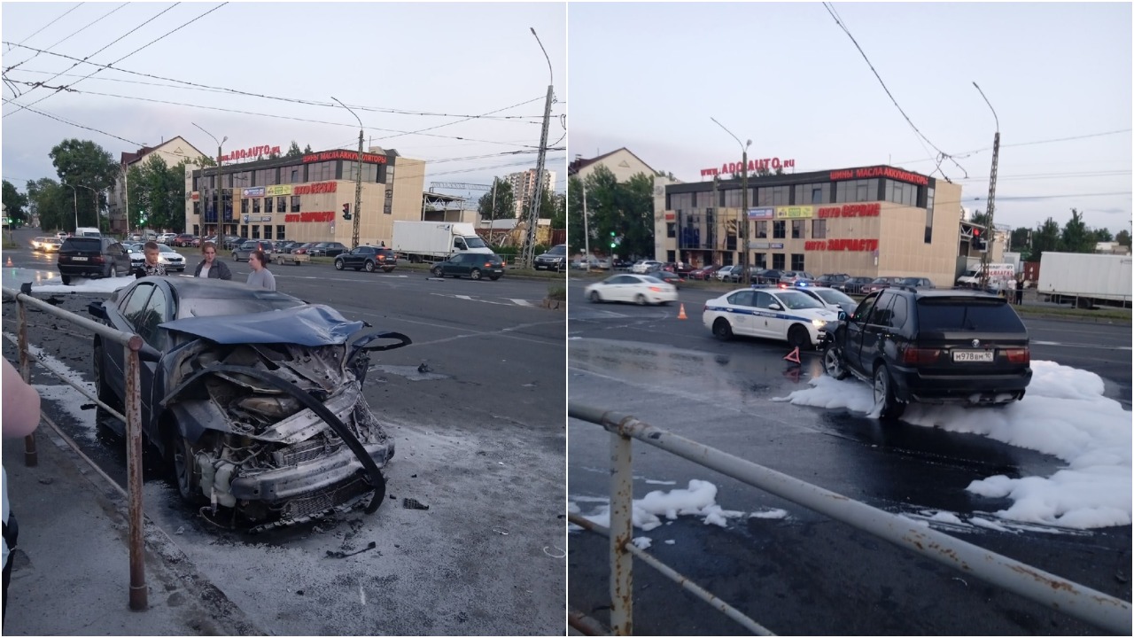 Групповая авария произошла на злополучном перекрестке в Петрозаводске