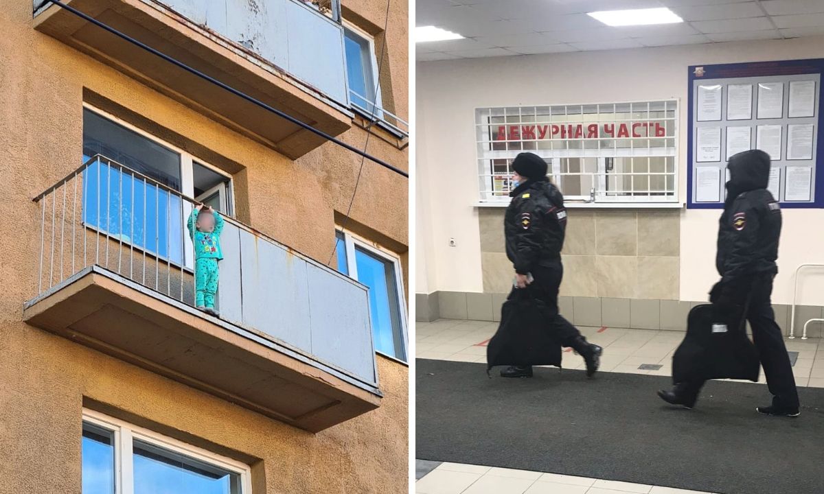 Полиция пришла к родителям, чей ребенок стоял на краю балкона в Петрозаводске