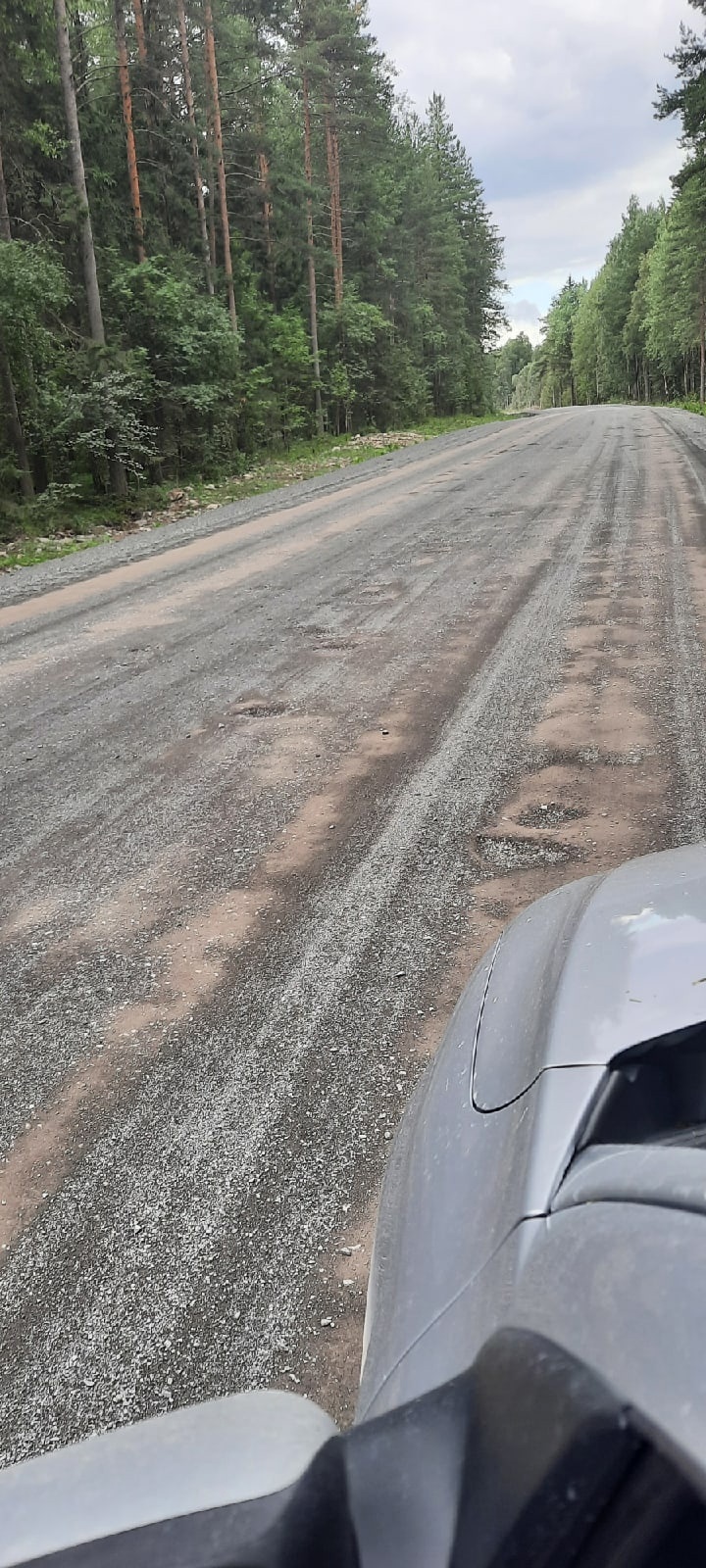 В Карелии дорога, которую делали два года, начала разваливаться