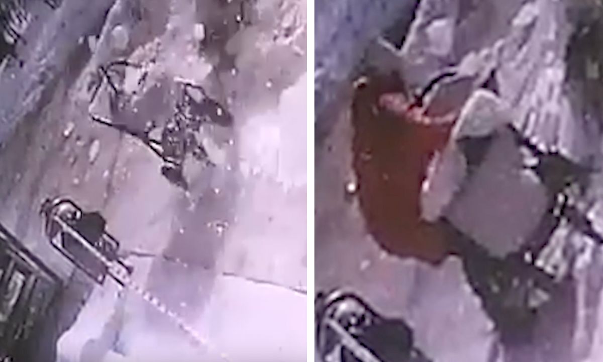 Глыба льда упала на коляску с малышом — мама в паре метров снимала деньги из банкомата