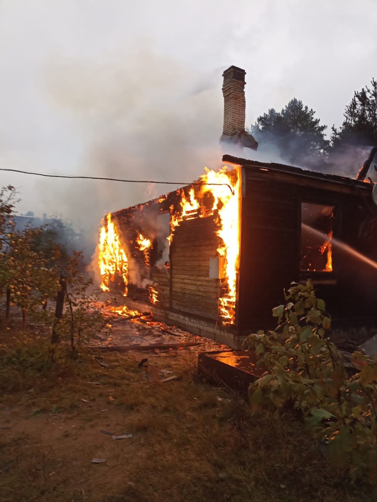 Дом сгорел в Карелии