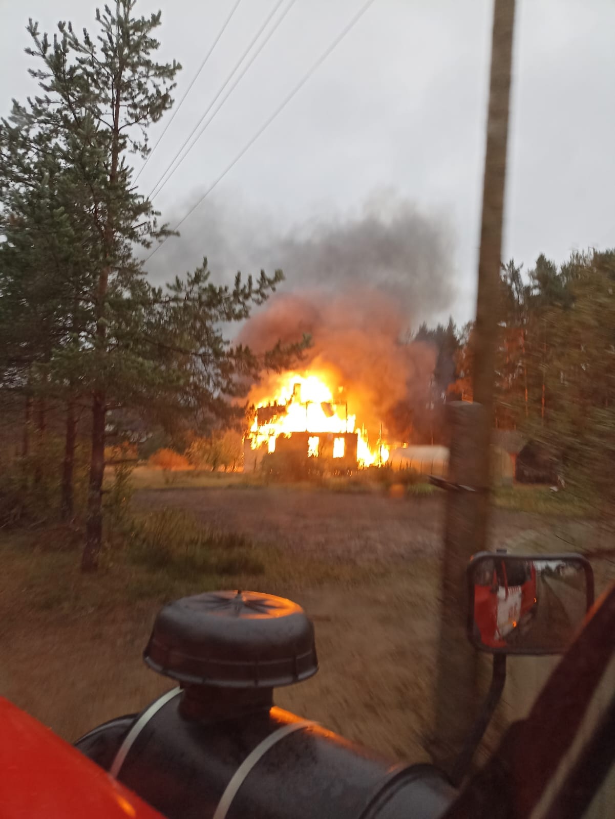 Дом сгорел в Карелии