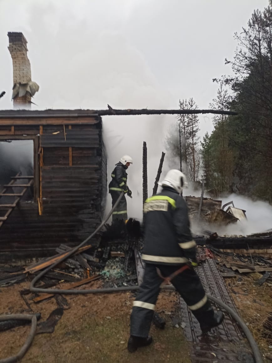 Дом сгорел в Карелии