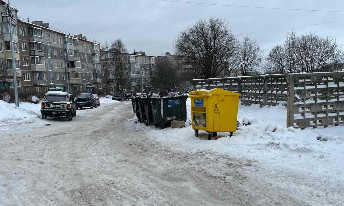 Реакция замедленная». В Петрозаводске после вывоза мусора контейнеры  остались на дороге