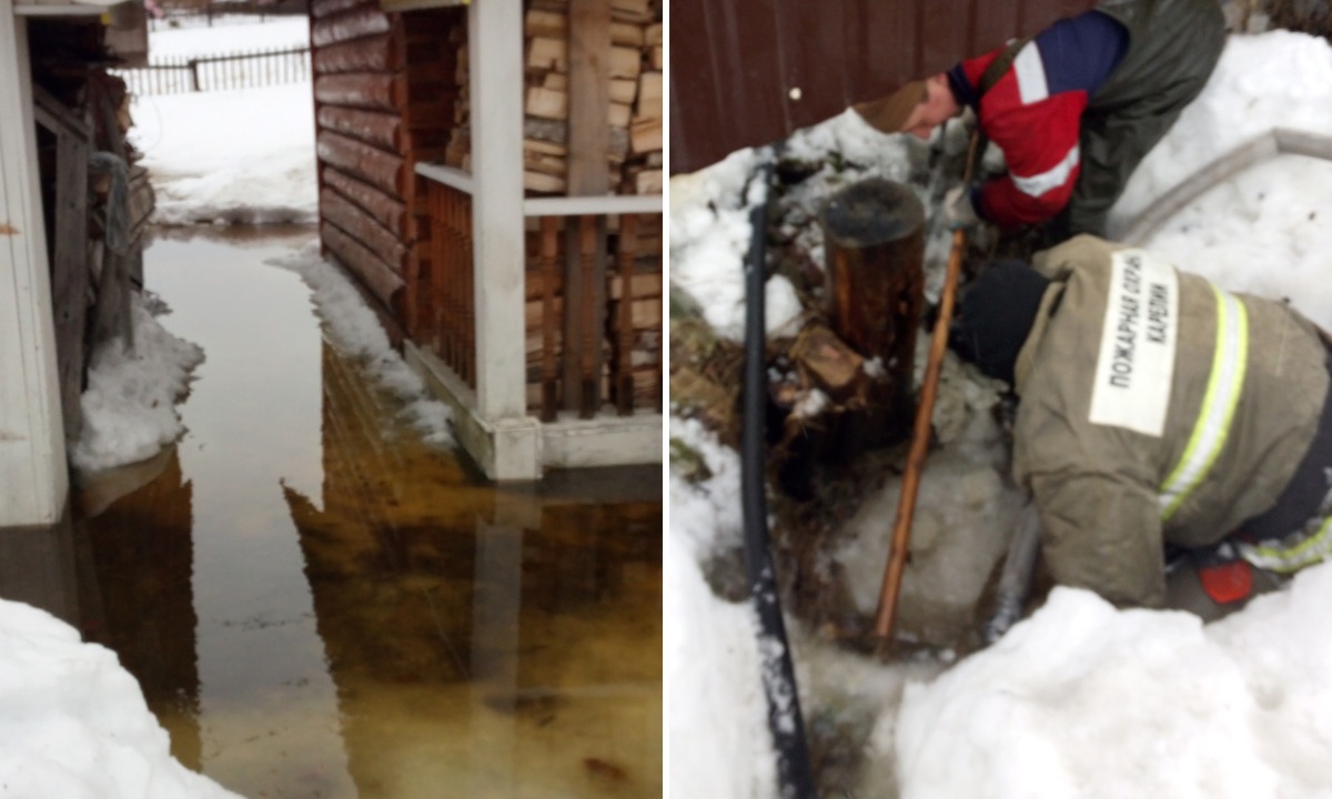 В Карелии затопило участок с домом: вода поднялась на метр