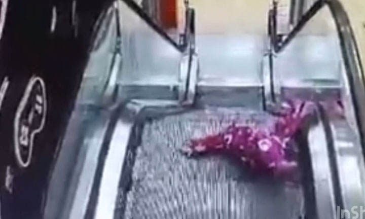 Эскалатор в ТЦ зажал девочку: ее тащило вниз головой