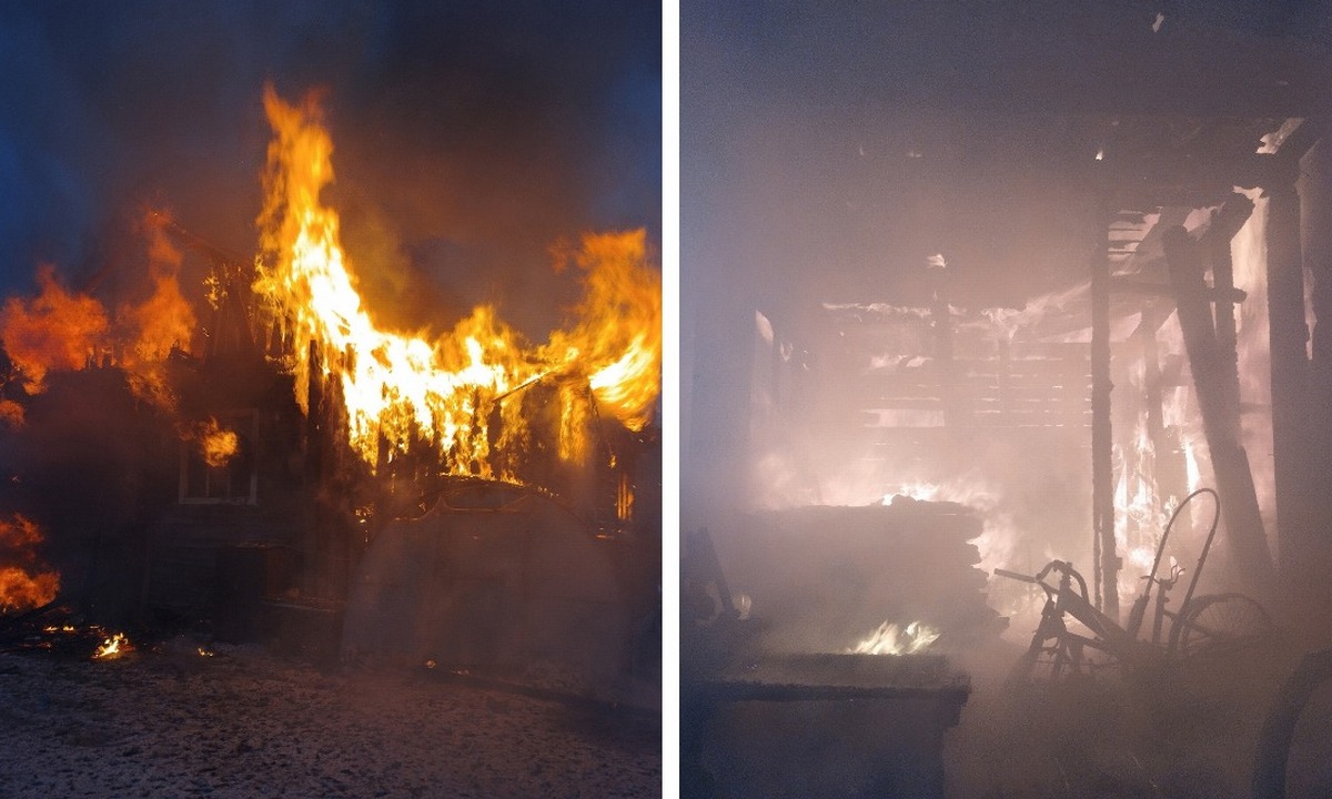 В Карелии у пожарного сгорел дом: семья с четырьмя детьми осталась без крова