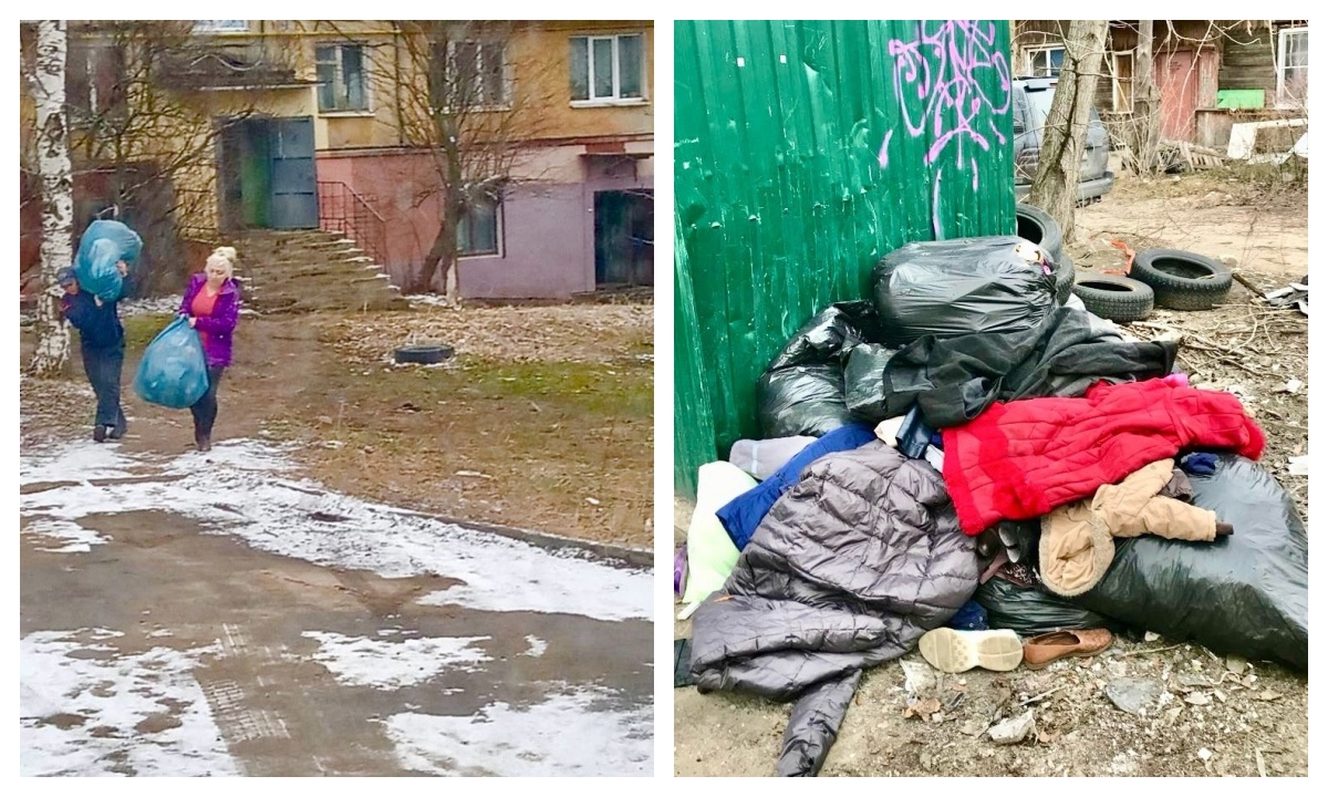 В Петрозаводске благотворительный экомагазин выкидывает одежду в мусорку