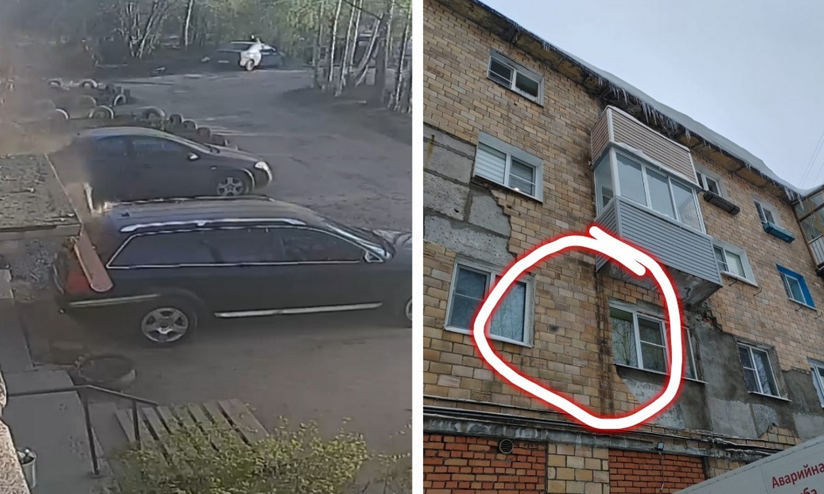 Стена дома рухнула на автомобиль в Петрозаводске