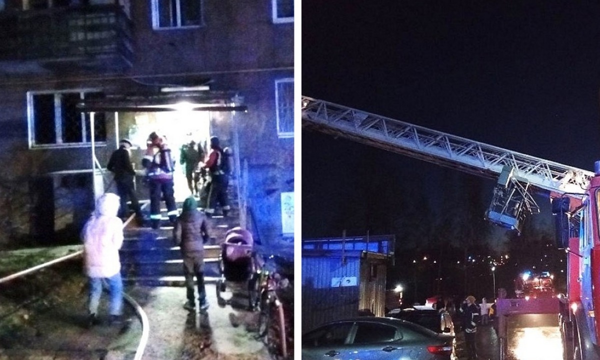 На страшном ночном пожаре в Петрозаводске чуть не погибли 25 человек: людей снимали с балконов
