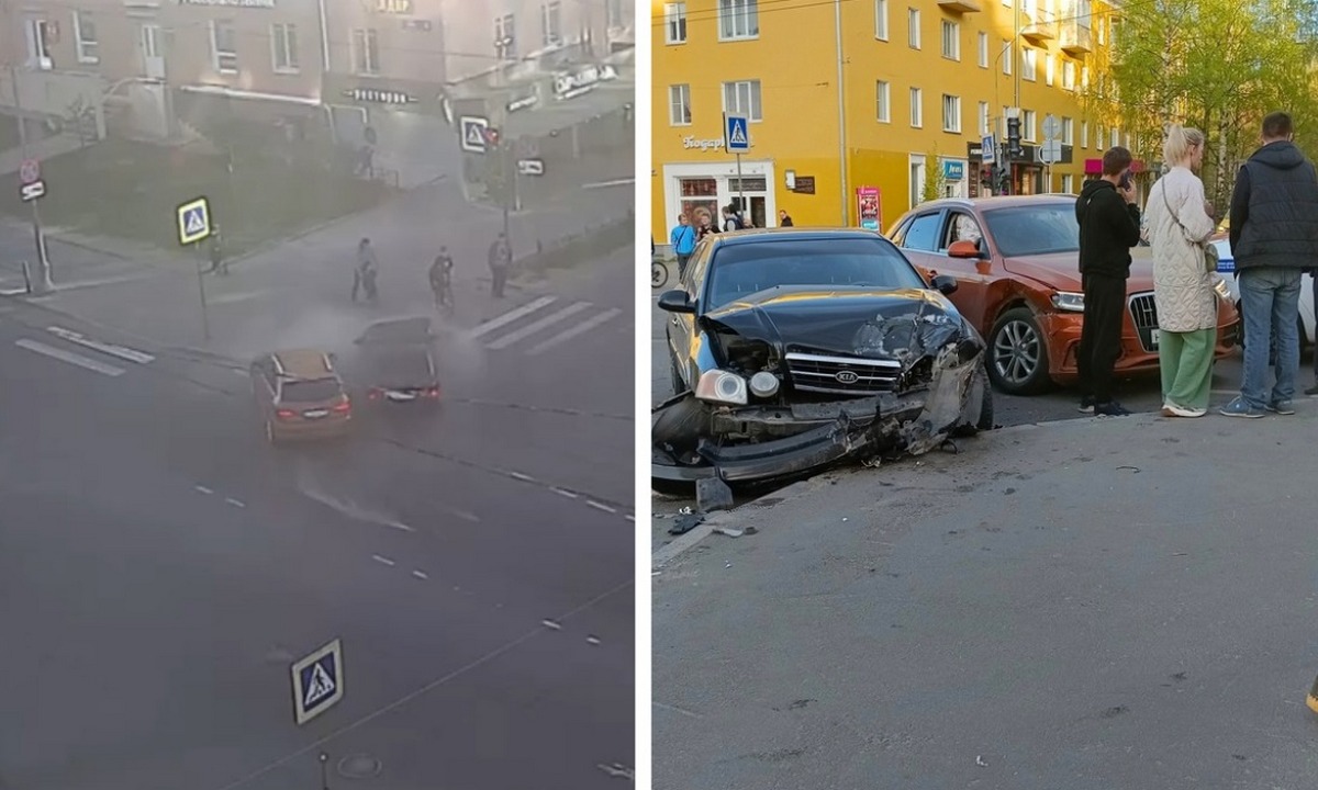 Жесткое ДТП в центре Петрозаводска: части машин полетели в пешеходов