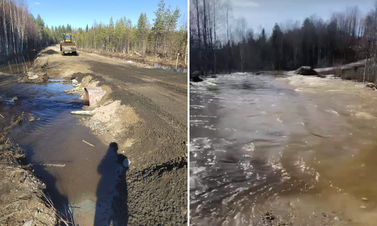 В районе Карелии ввели режим повышенной готовности из-за паводков: там вода размывает дороги