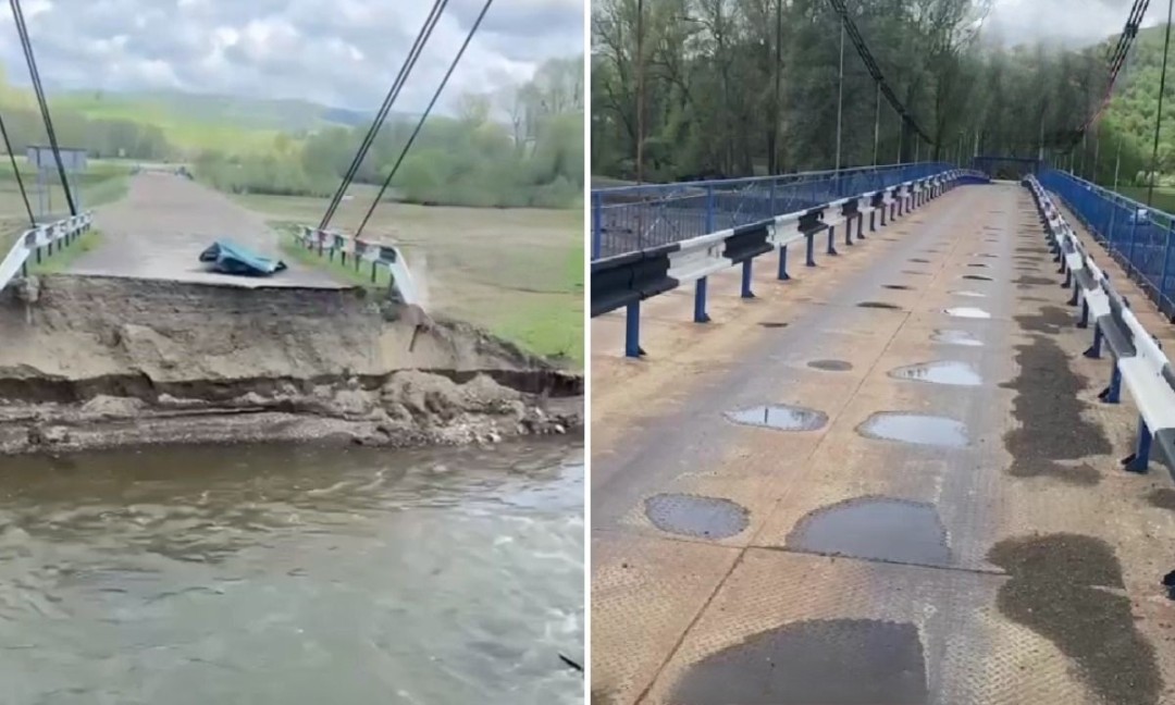Разрушился мост, который укрепили всего месяц назад