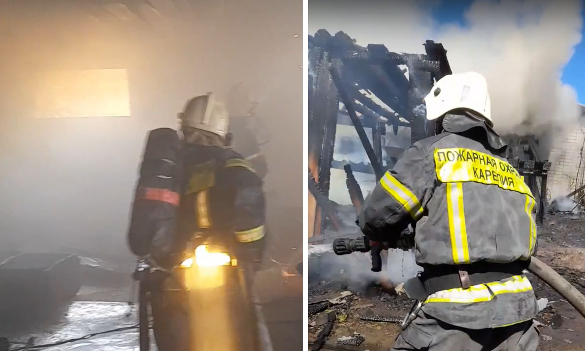 В Карелии вспыхнул склад с горючим: спасателям помогали очевидцы