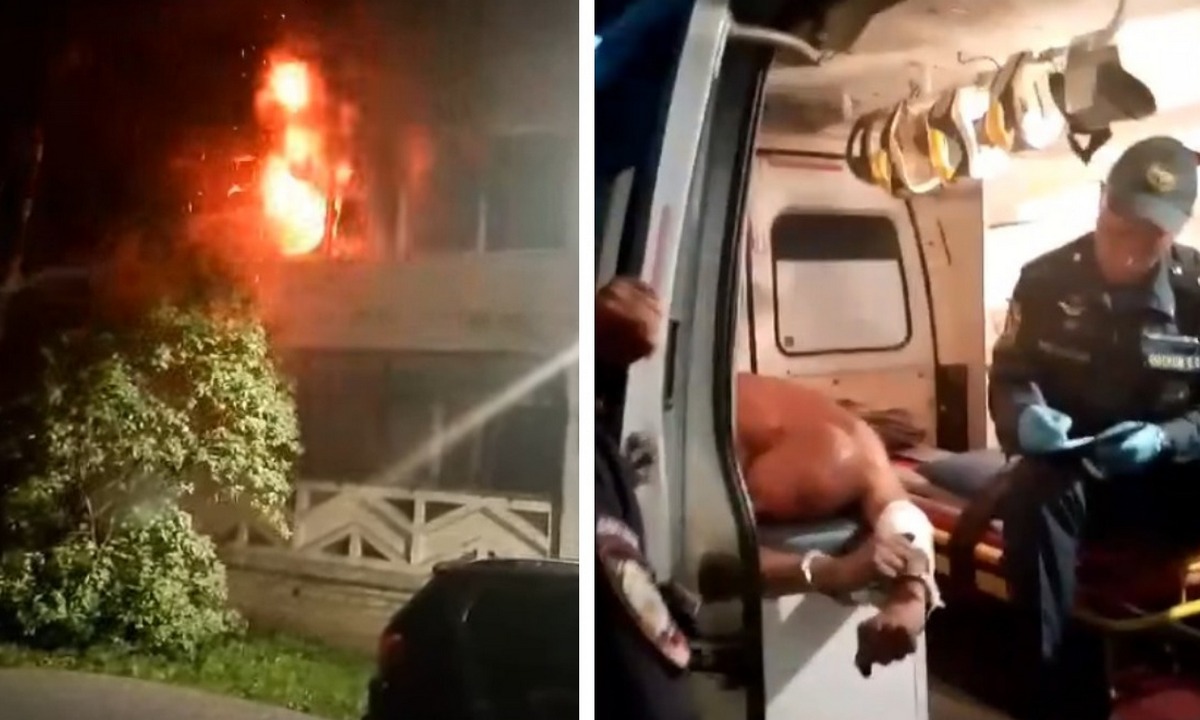 Появилось видео, как в Петрозаводске спасали участника СВО из загоревшейся квартиры