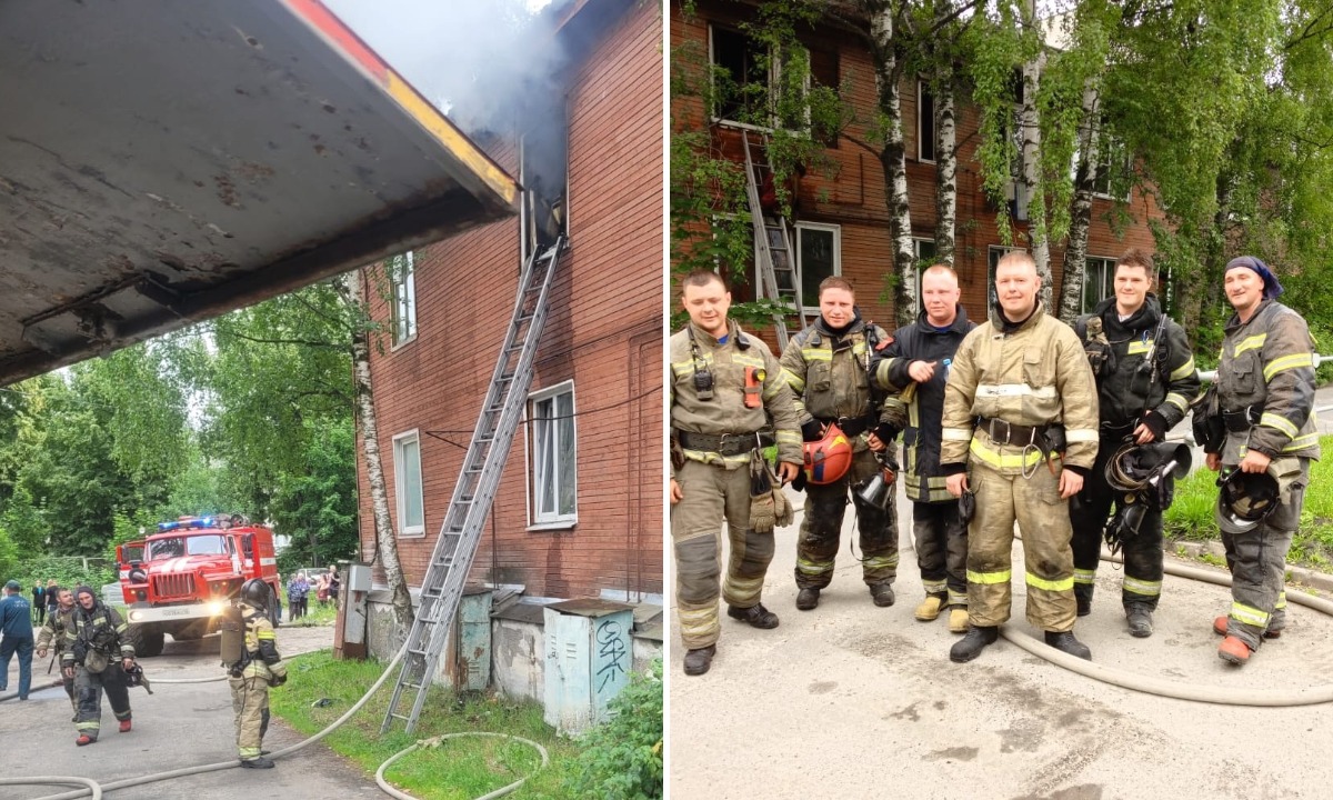 Пожарные рассказали, как спасали людей из горящего дома в Петрозаводске