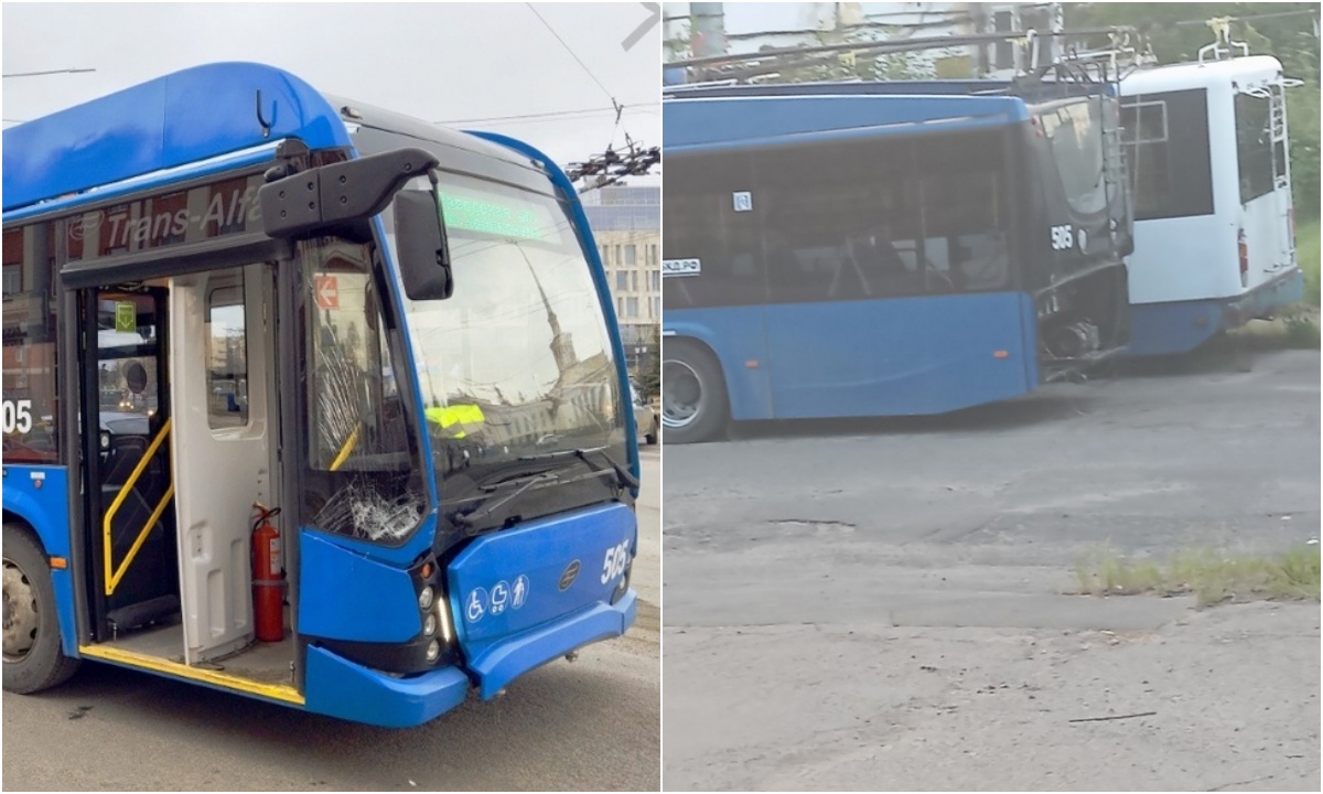 В Петрозаводске после мелкого ДТП разобрали новый троллейбус