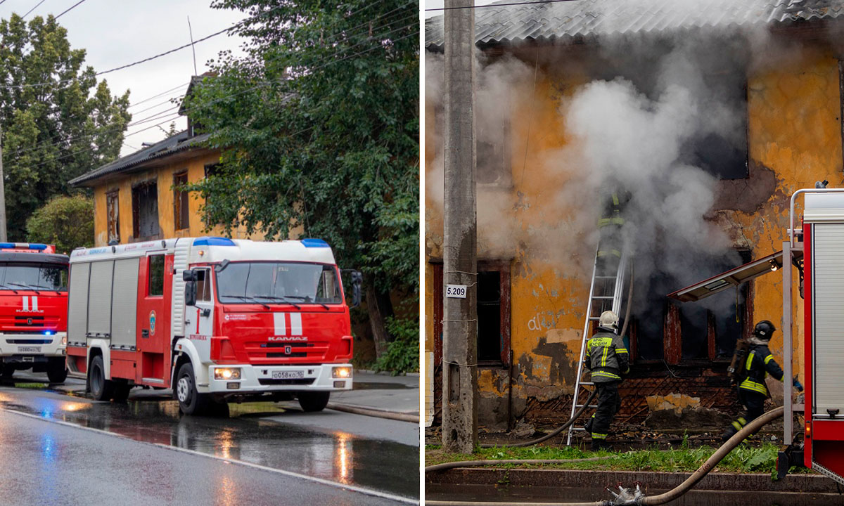 В Петрозаводске загорелся еще один аварийный дом