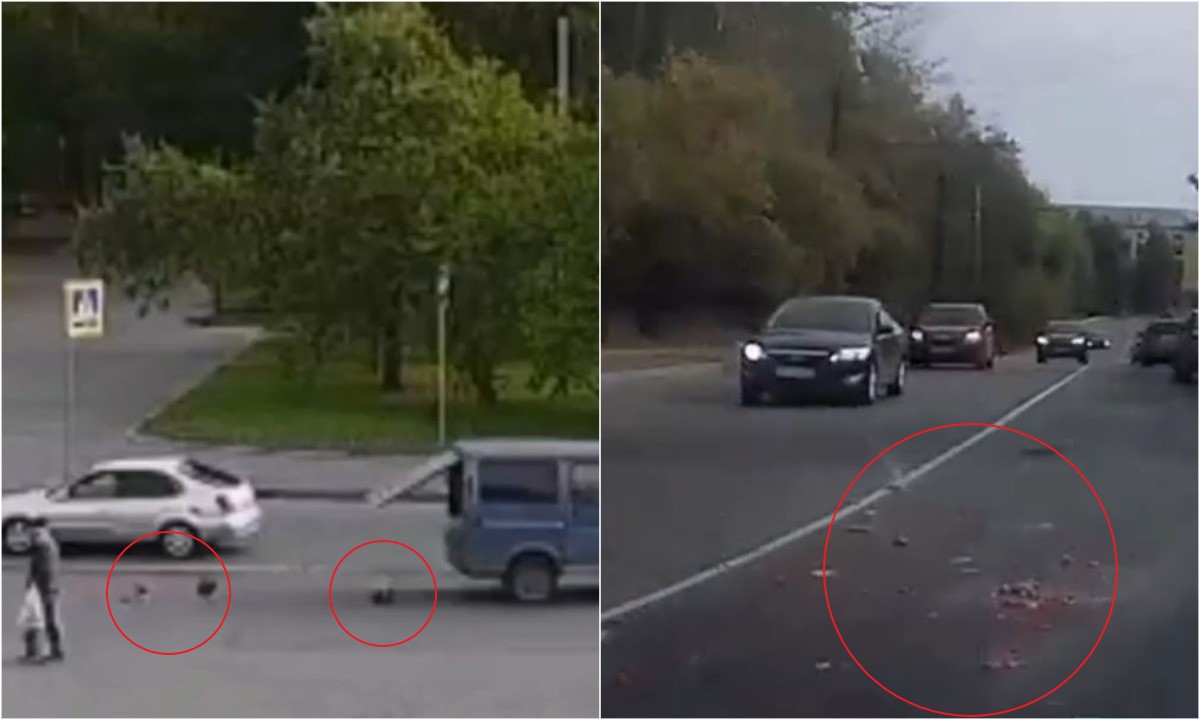 В Петрозаводске арбузы рассыпались по дороге
