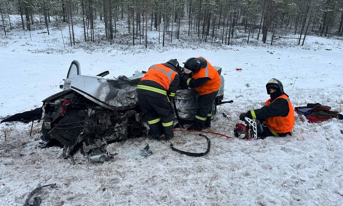 Появились фото, как доставали погибших из машины после страшной аварии в Карелии