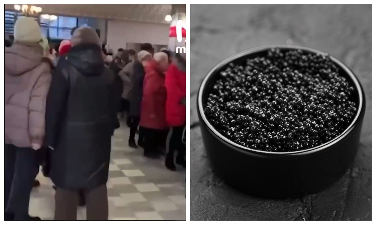 Россияне выстраиваются в огромные очереди за поддельной икрой из Китая