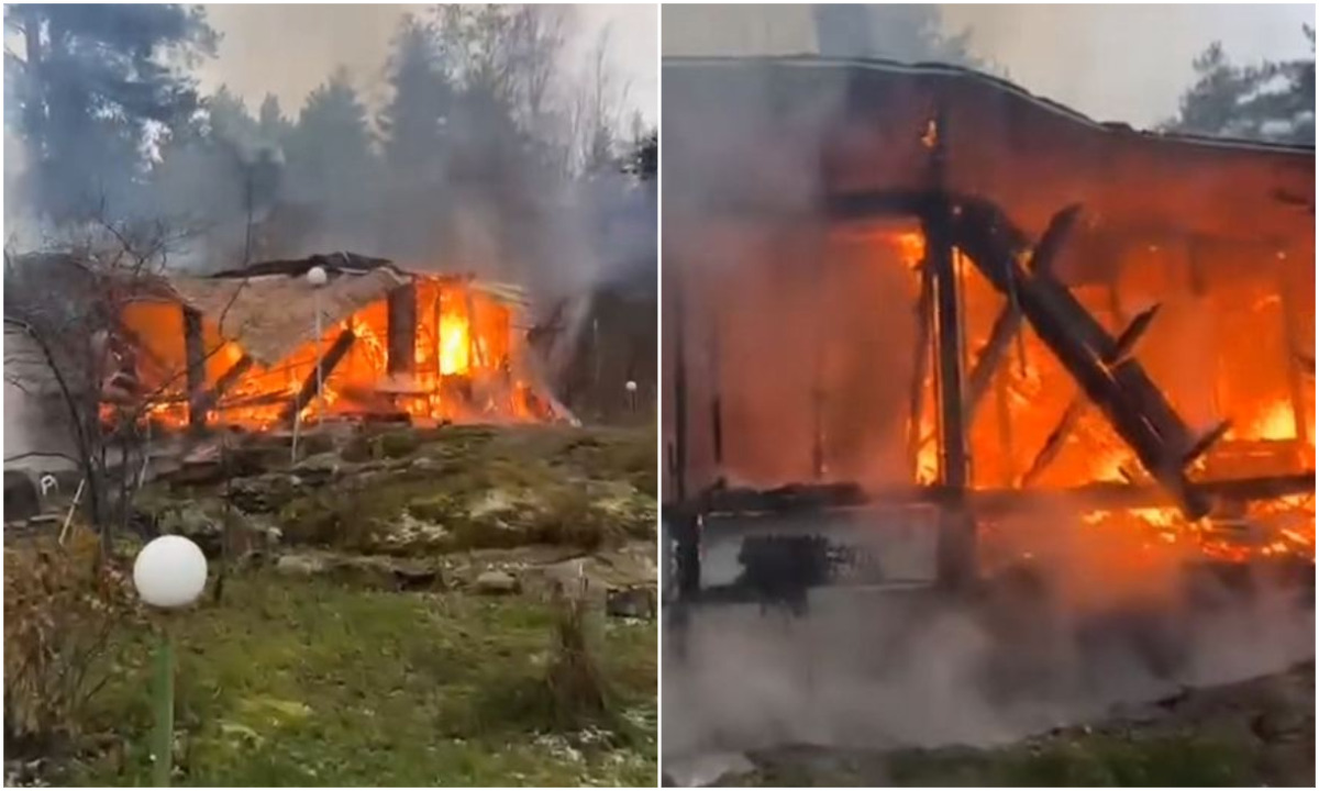 Жилой дом сгорел дотла в Карелии