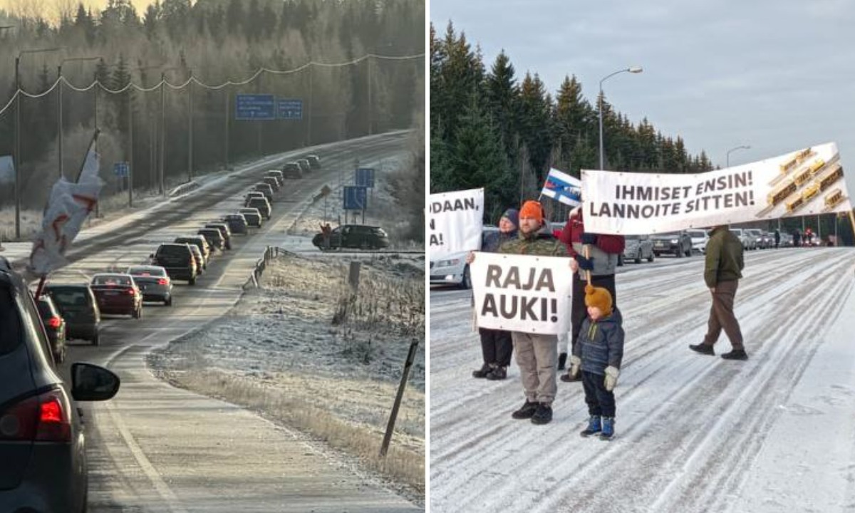 В Финляндии прошел автопробег с требованием открыть границу с Россией