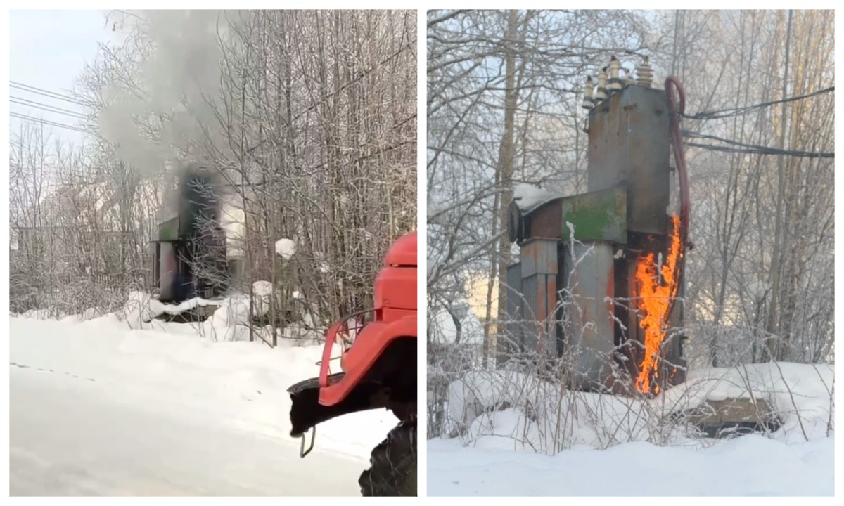 Жители Карелии остались без света в мороз после пожара на подстанции
