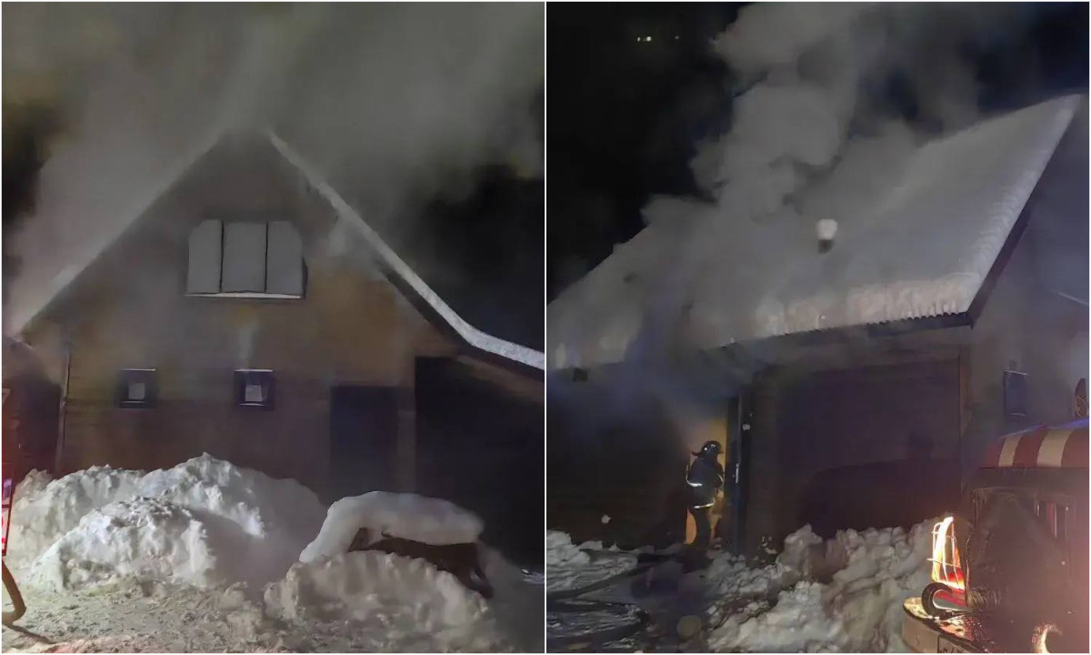 Баня загорелась вечером под Петрозаводском