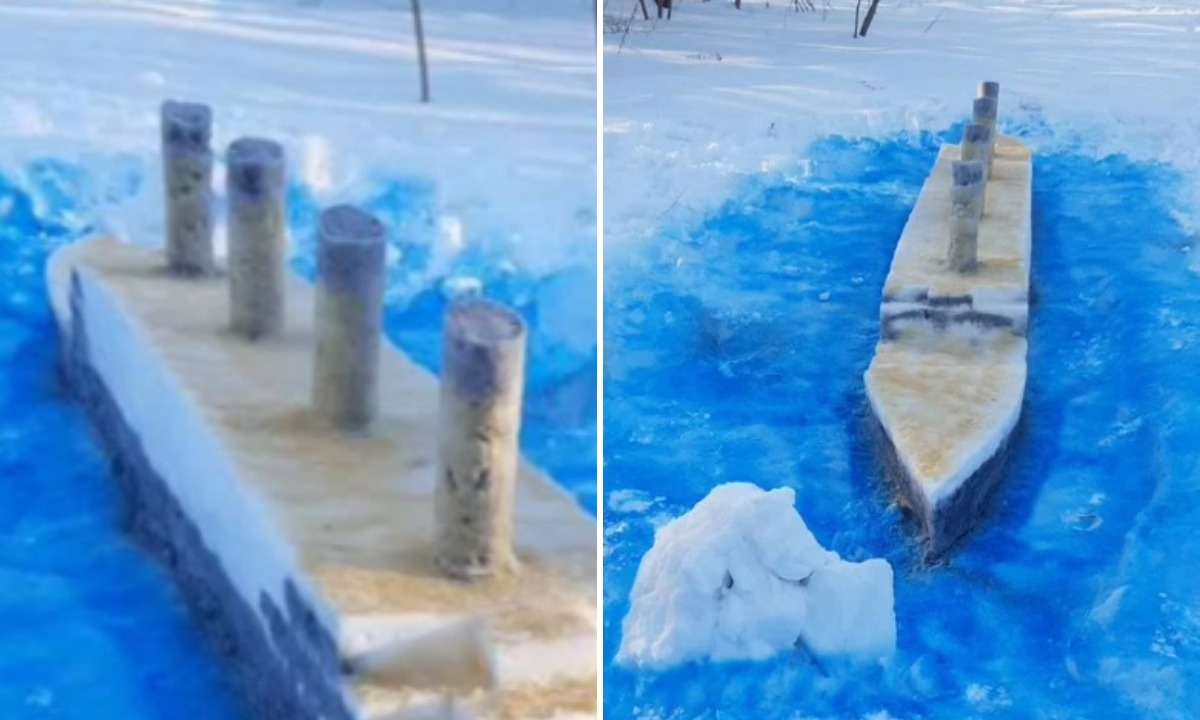 В Карелии продают «Титаник» и айсберг из снега и льда