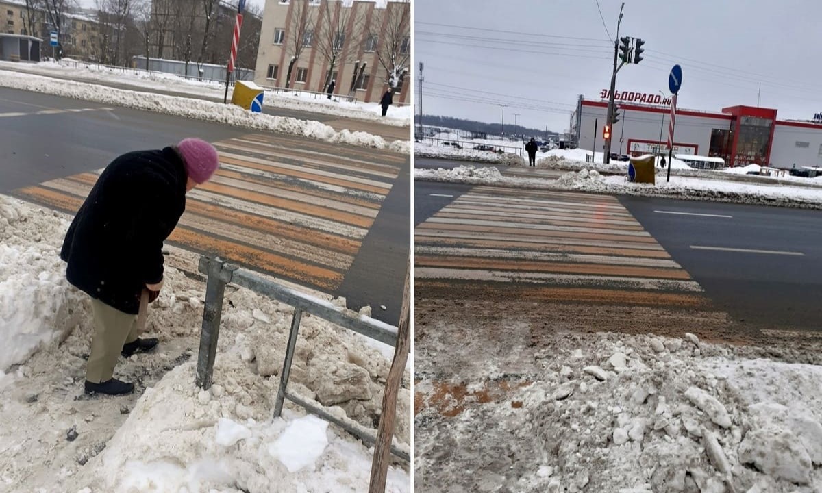 80-летние пенсионерки сами почистили дорогу после снегопада