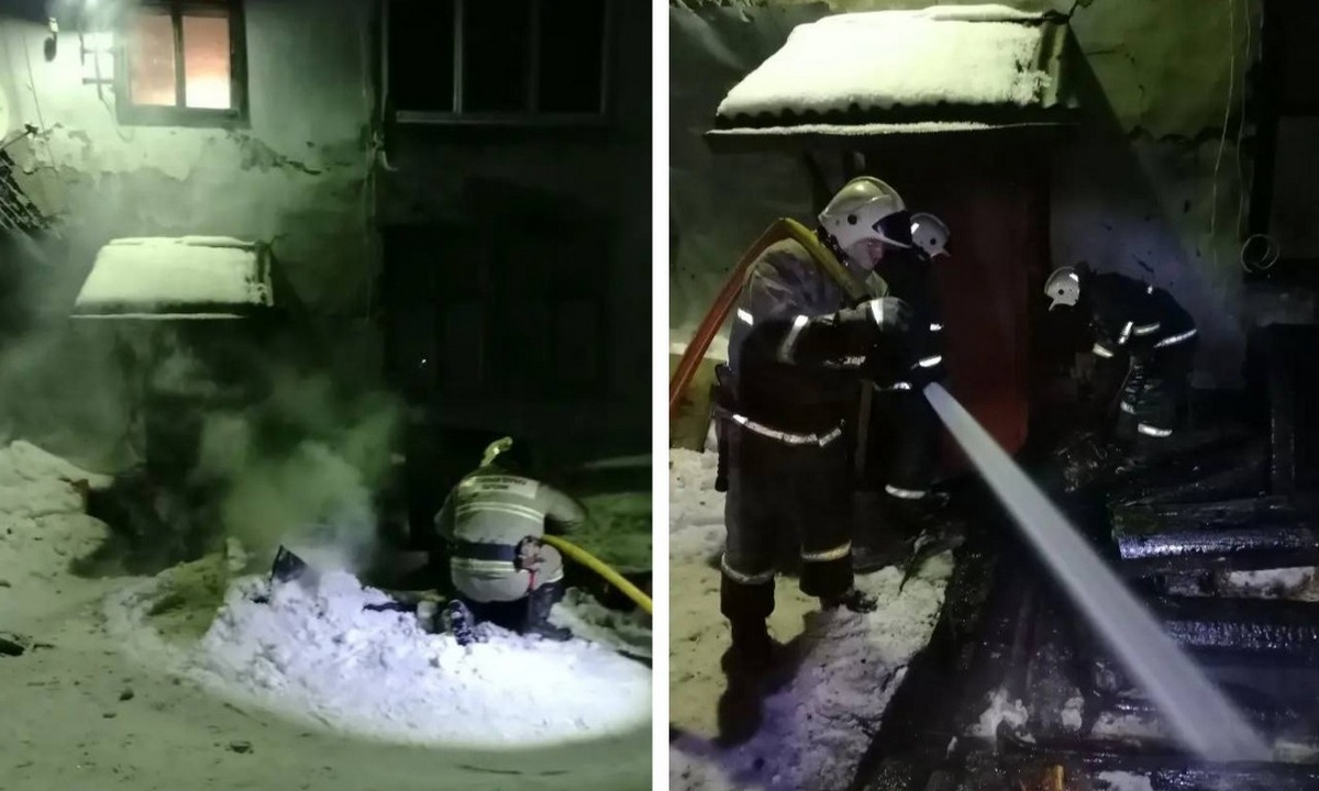 В Карелии ночью загорелась теплотрасса у дома: люди эвакуировались