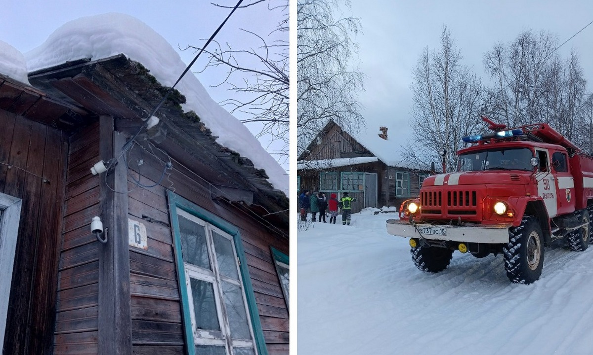 В Карелии электропровод вспыхнул на доме