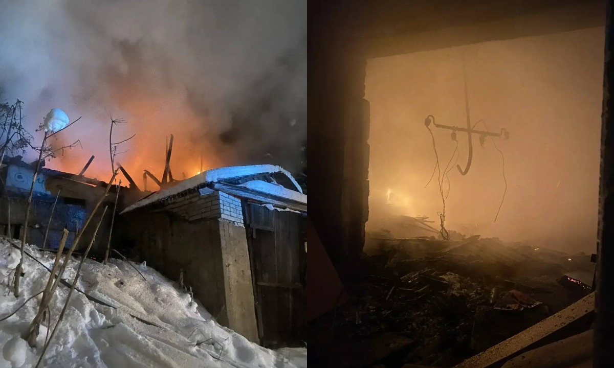 В поселке Карелии ночью сгорела пристройка