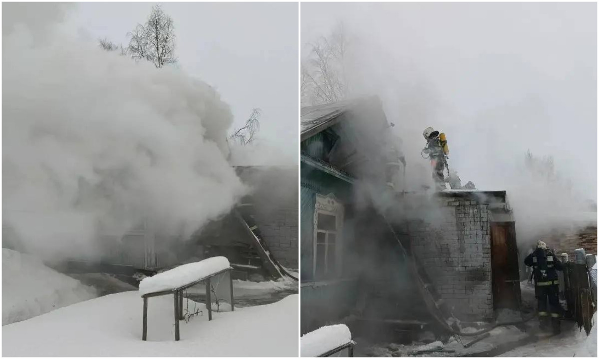 В Карелии загорелся дом: пожарных вызвали соседи