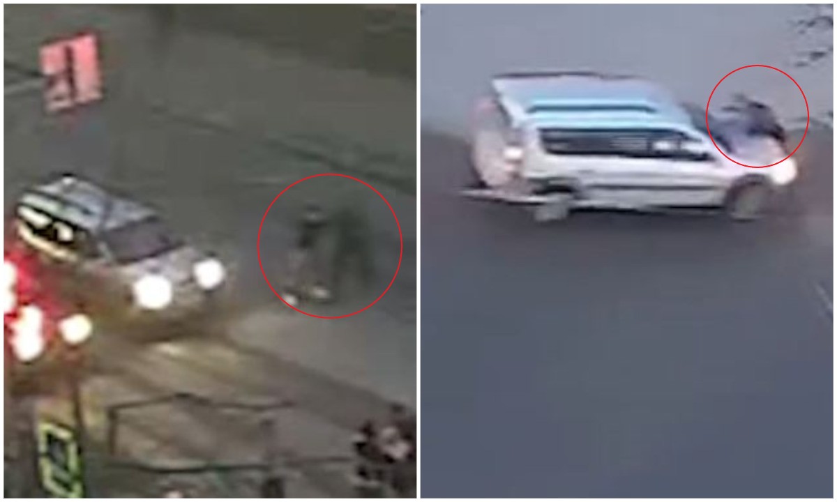 В Петрозаводске  неадекватный пешеход запрыгнул на машину, проехал на капоте, а потом подрался