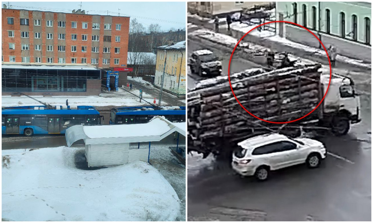 В Петрозаводске после повреждения проводов стоят пустые троллейбусы