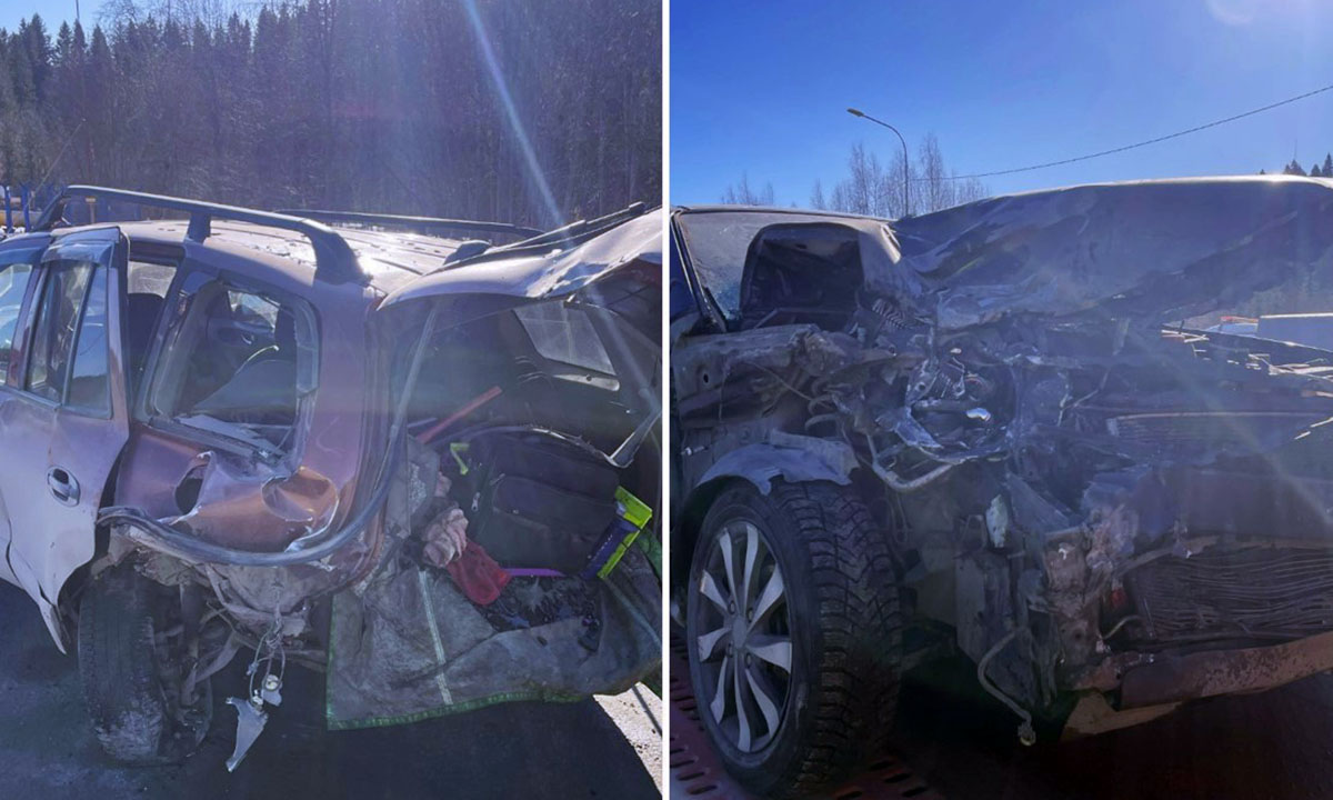 Около Петрозаводска ослепленная солнцем молодая женщина устроила серьезную аварию