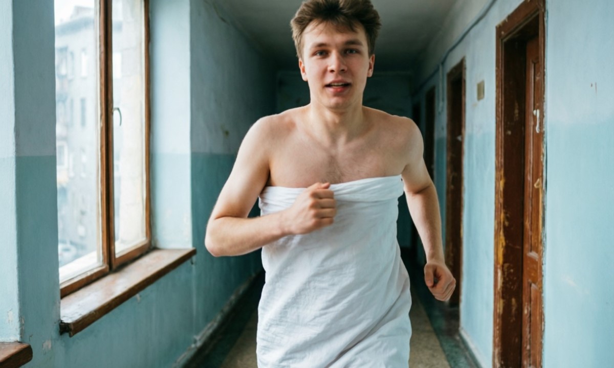 У мужчины, бегавшего по подъезду в простыне, обчистили холодильник