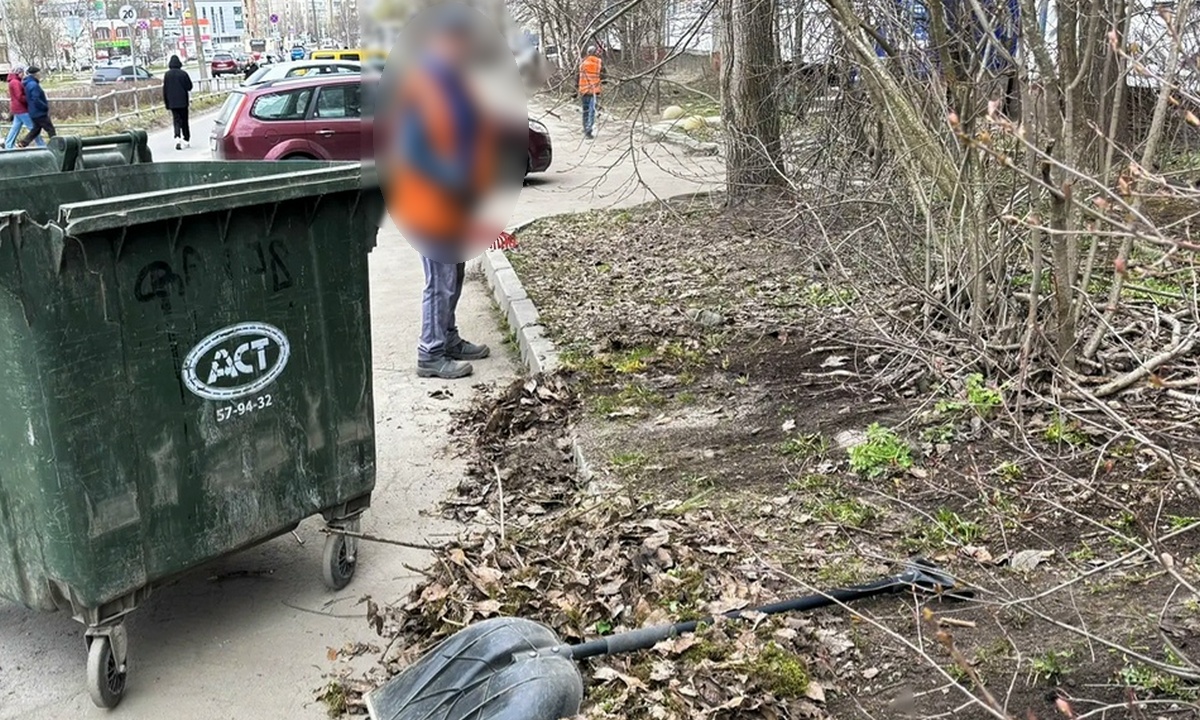 В Петрозаводске дворники унесли мусорный контейнер