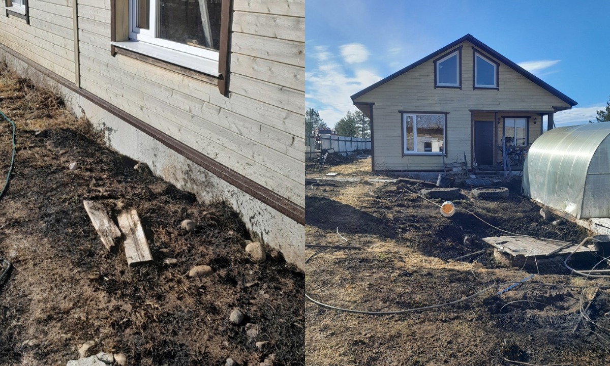 В Карелии из-за загоревшейся сухой травы чуть не сгорел дом