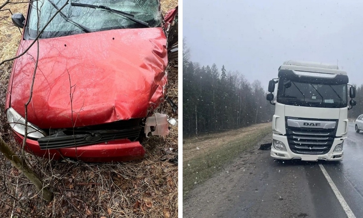 Автомобиль столкнулся с грузовиком на трассе в Карелии: есть пострадавший