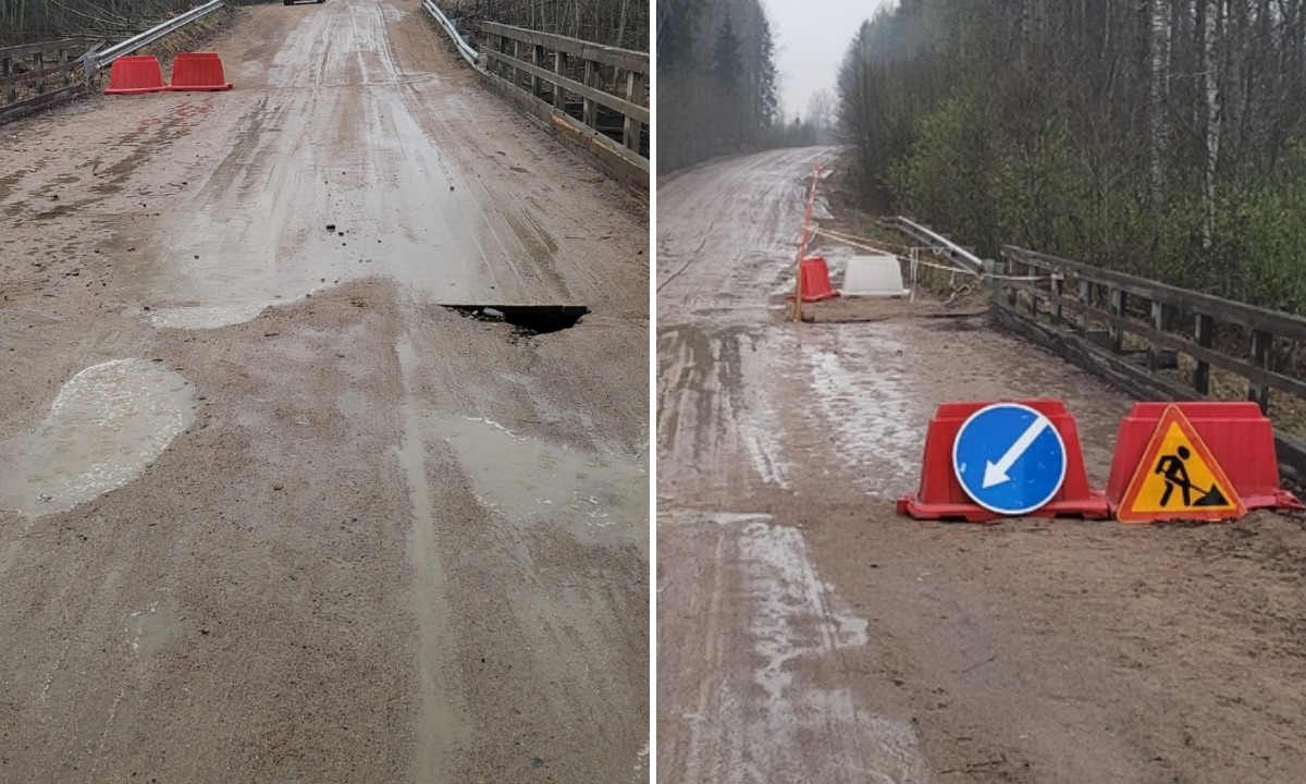 В Карелии разваливается мост, но по нему продолжают ездить лесовозы